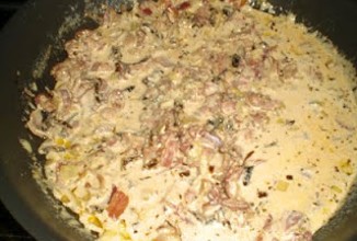 Паста с беконом и вялеными помидорами - приготовление