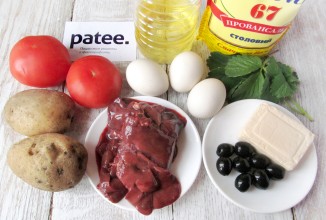 Салат из куриной печени рецепт и клубники. . Салат из куриной печени рецепт и клубники фото. Салат из куриной печени рецепт и клубники-. картинка Салат из куриной печени рецепт и клубники. картинка . Салат "Клубничка" с куриной печенью