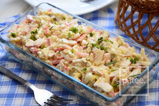 Салат из морепродуктов с пекинской капустой рецепты