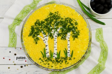 Салат с курицей и грибами березка Салат с курицей и грибами березка