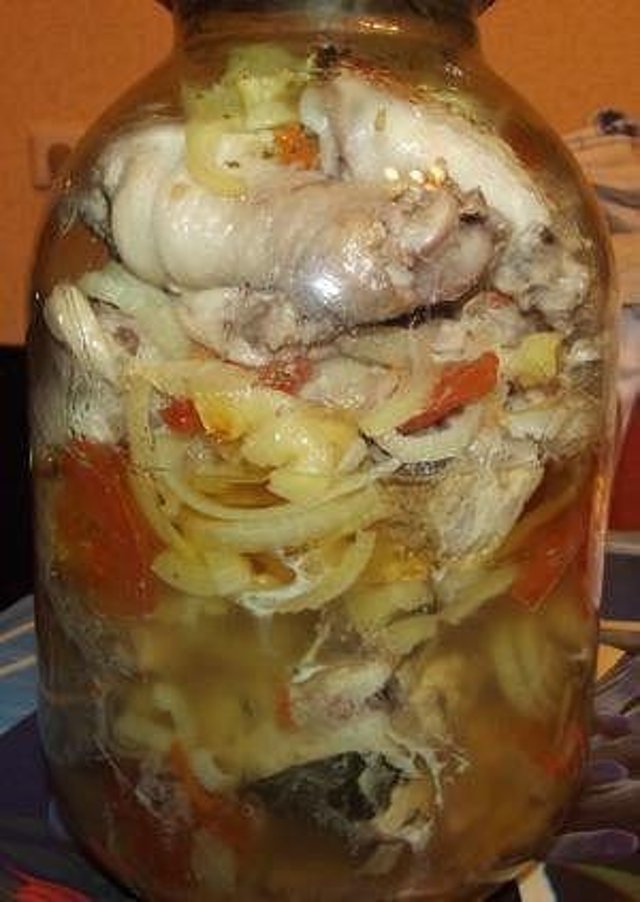 Курица в банке с овощами в духовке рецепт с пошаговый Курица в банке с овощами в духовке рецепт с пошаговый