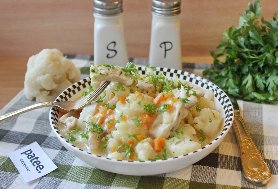 куриное филе с цветной капустой и картошкой