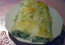 Каннелони с сырно-шпинатной начинкой