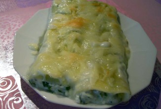 Каннелони с сырно-шпинатной начинкой