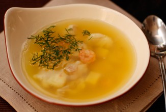 Рыбный суп с креветками