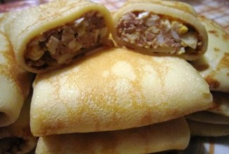 Блинчики с начинкой из печени утки