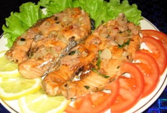 Пряные стейки  из лосося