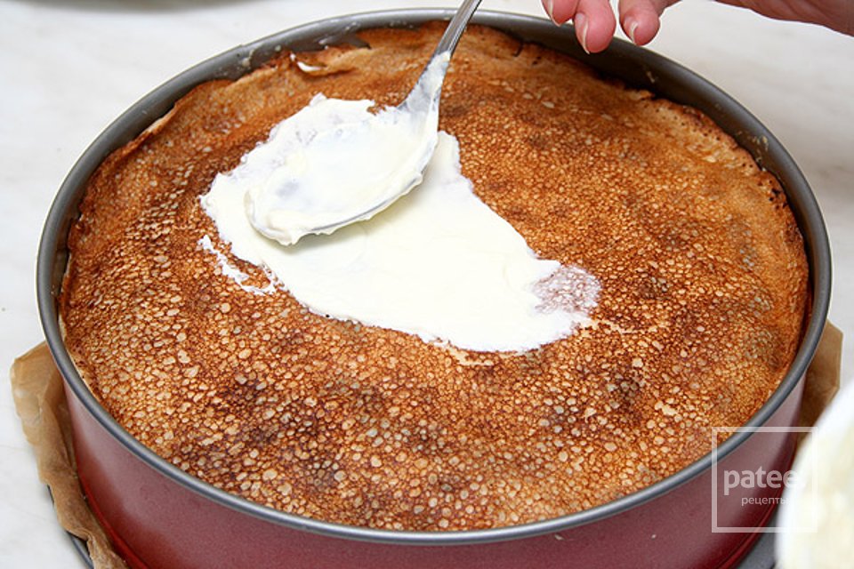 Блинчатый пирог с лососем - Шаг 13