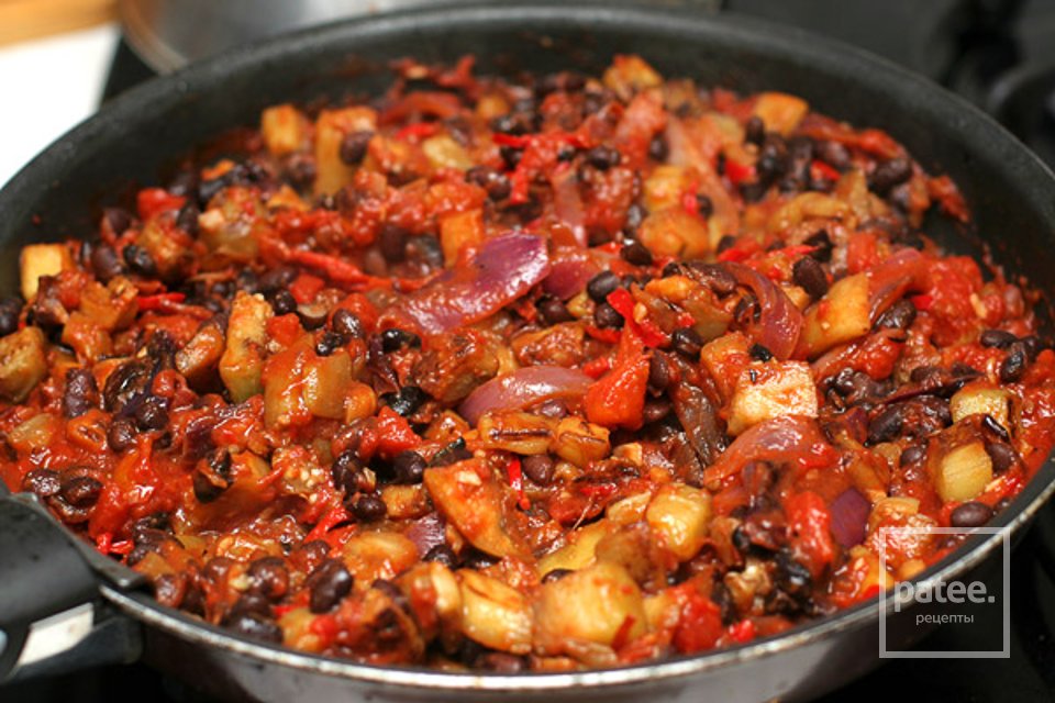 Чили из черной фасоли и баклажан - Шаг 8