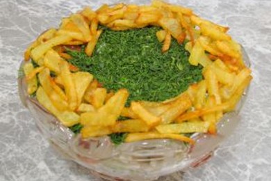 Салат "Гнездо глухаря". - приготовление