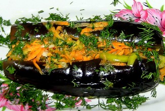 Фаршированные соленые баклажаны