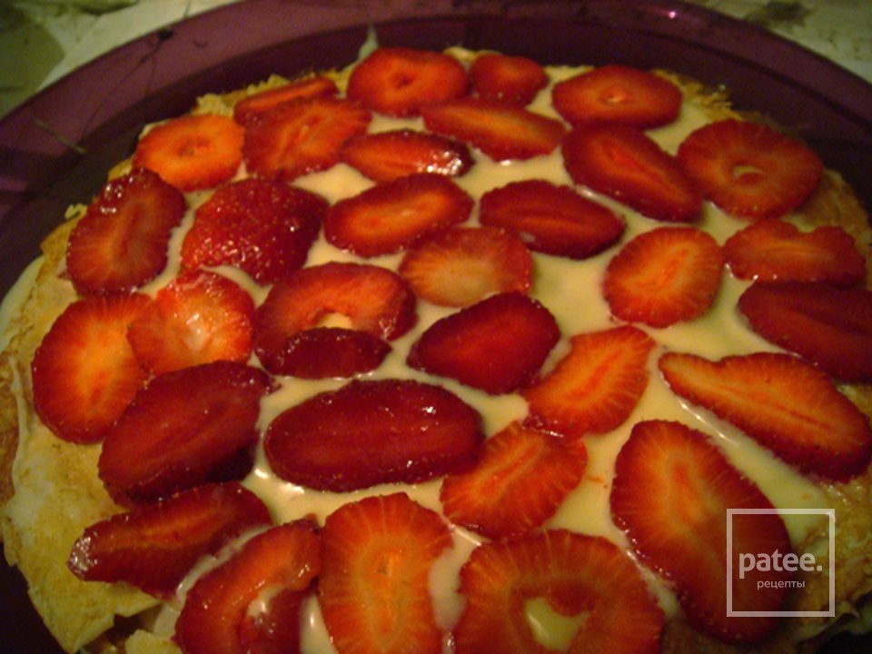 Клубничный блинный торт - Шаг 5