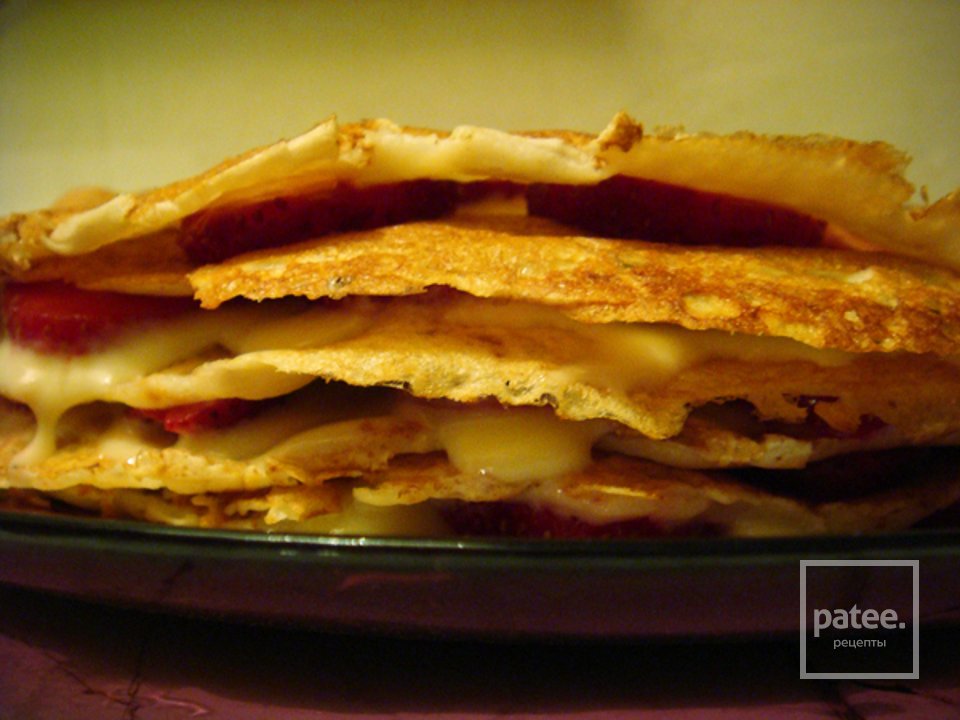 Клубничный блинный торт - Шаг 6