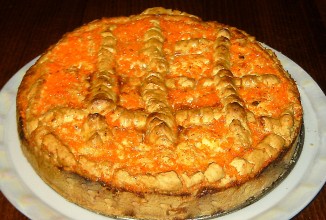 Быстрый пирог с яблоками и творогом