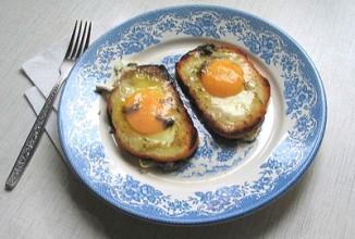 Яичница с хлебом