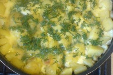 Рецепт Яичница с картофелем