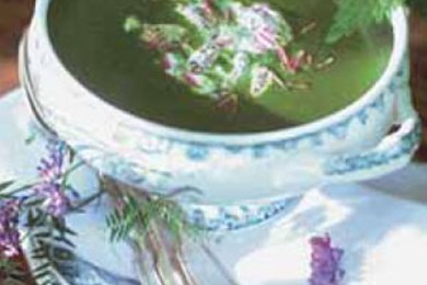 Овощной суп с одуванчиками и лебедой