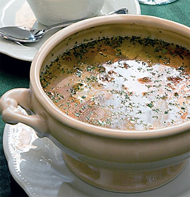 Суп из репы с гренками