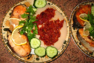 Красная рыба под лимонным маринадом