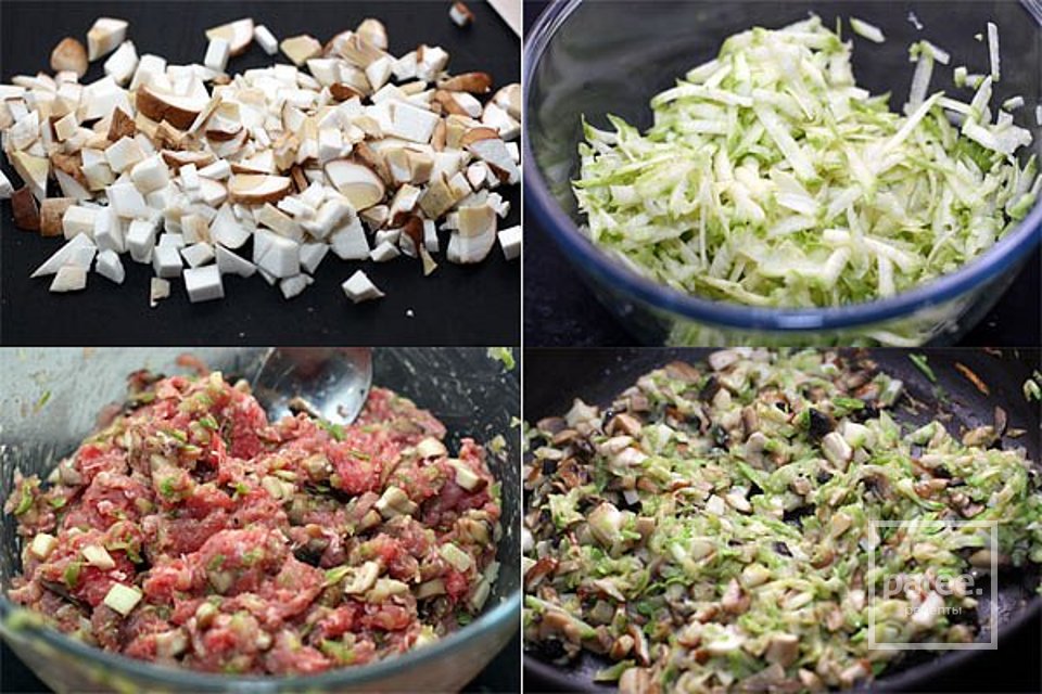 Гамбургер с белыми грибами - Шаг 3