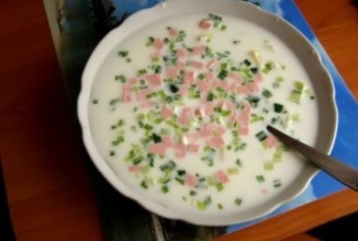 Окрошка с колбасой