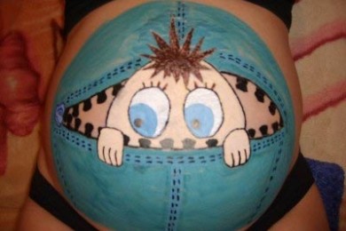 Боди-арт беременных животиков