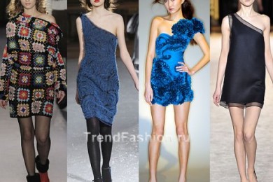 Платья через плечо