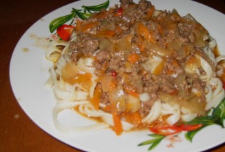 Макароны с фаршем, почти по-флотски!