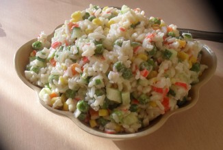 Теплый салат из "Гавайской смеси"