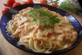 Паста с шампиньонами