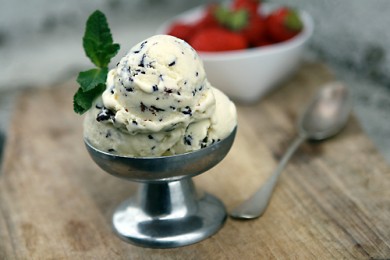Рецепт Мятное мороженое с шоколадной крошкой