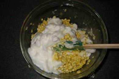 Кукурузные оладьи - приготовление