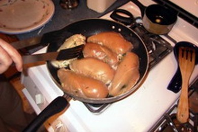 Куриные грудки, фаршированные грибами и шпинатом - приготовление