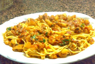 Паста с осьминогом и картофелем