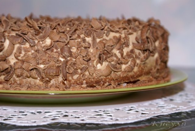 Шоколадный торт с кофе экспрессо и сыром
