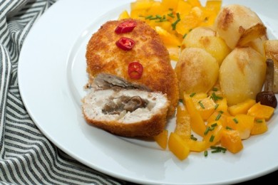 Куриные зразы с грибами - приготовление