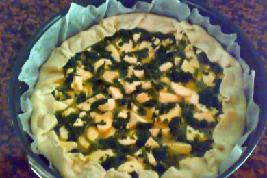 Пирог со шпинатом и сыром - приготовление