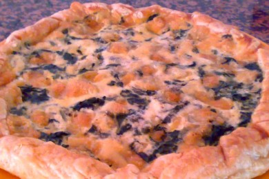 Пирог со шпинатом и сыром - приготовление