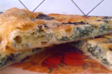 Пирог со шпинатом и сыром - приготовление