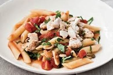 Пенне с баклажанами и рыбой - приготовление