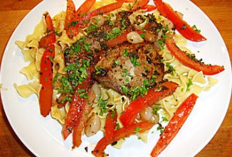 Печень с соусом из бальзамина