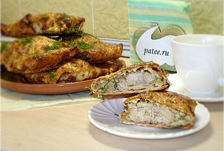 Курочка в конверте, запеченая с сыром и яблоком