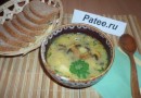 Сырный суп с грибами.