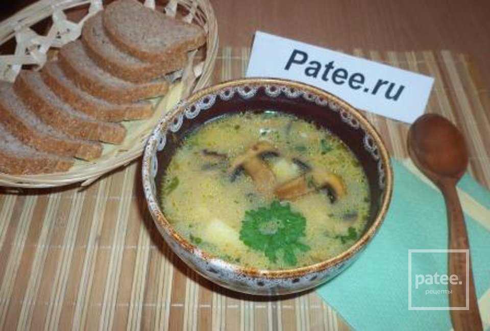 Сырный суп с грибами. - Шаг 5