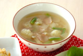 Суп из цветной капусты с ветчиной