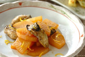 Дайкон жареный с устрицами
