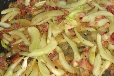 Теплый салат - приготовление