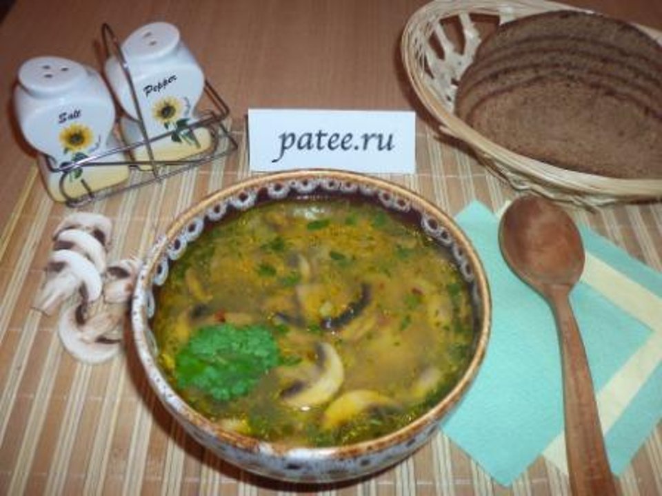 Тосканский грибной суп с фасолью