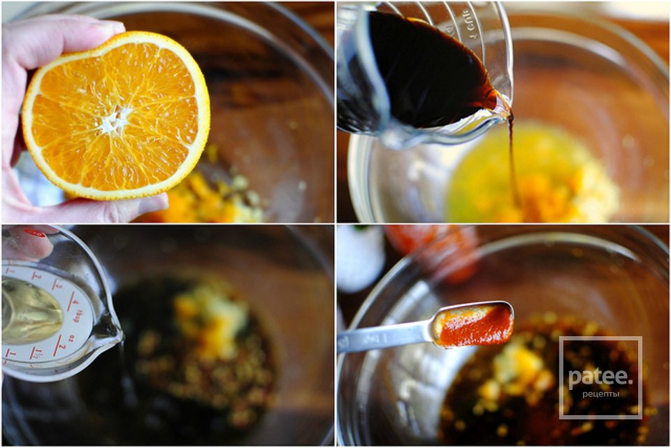 Крылышки в апельсиновой глазури  с соусом из кинзы - Шаг 7