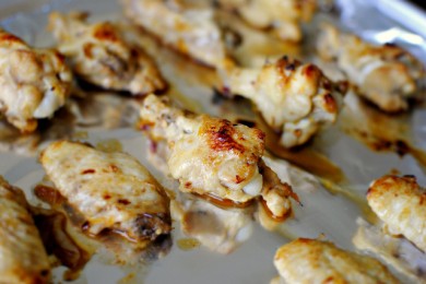 Крылышки в апельсиновой глазури  с соусом из кинзы - приготовление